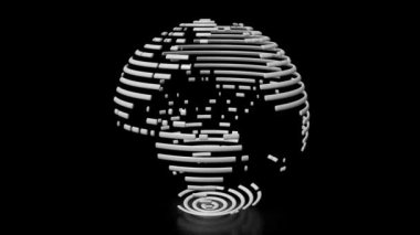 3D geometrik dünya siyah arka plan üzerinde.