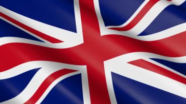 Büyük Britanya - animasyon 3D dokuma malzeme bayrağı.