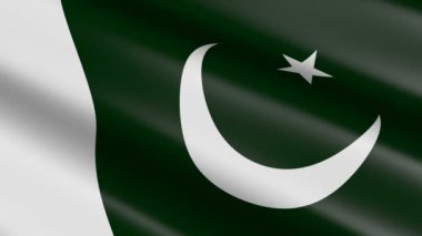 Pakistan - animasyon 3D dokuma malzeme bayrağı.