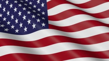 Amerika Birleşik Devletleri (ABD) - animasyon 3D dokuma malzeme bayrağı.