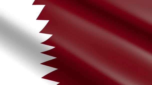 Weaving Material Flag Qatar Animation — Stock video