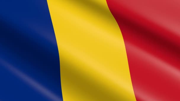3D weaving material flag of Romania - animation.