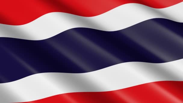Thaiföld Animáció Szövés Anyagi Zászlaja — Stock videók