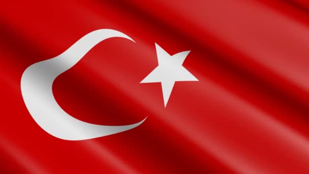 Weven Materiaal Vlag Van Turkije Animatie — Stockvideo