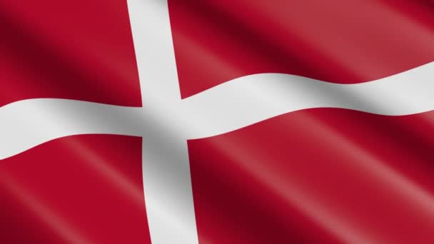 Bandeira Material Tecelagem Dinamarca Animação — Vídeo de Stock