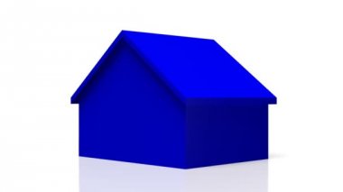 3D mavi ev şekil - büyük benzeri konular için house satın al / sat / gerçek emlakçı vb.