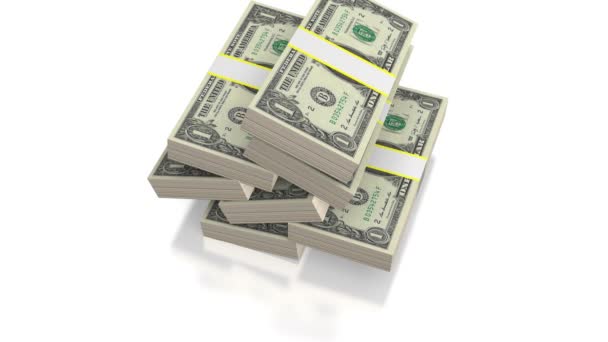 Falling One Dollar Bills White Background Great Topics Business Finance — 图库视频影像