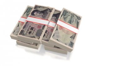 Düşen bin yen banknotlar - büyük iş gibi konular için Maliye vb.