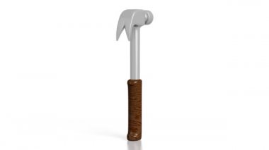 3D hammer on white background.