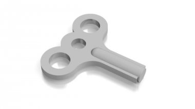 Beyaz arka plan üzerinde 3D kurmalı oyuncak.