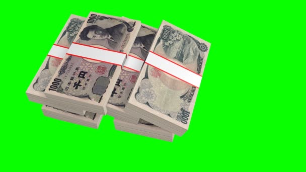 Caída Billetes Mil Yenes Ideal Para Temas Como Negocios Finanzas — Vídeos de Stock