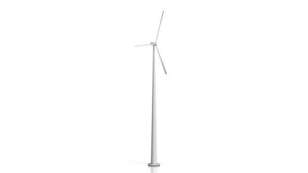 Wind Turbine White Background — Stock video