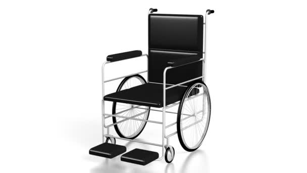 白い背景の の車椅子 — ストック動画