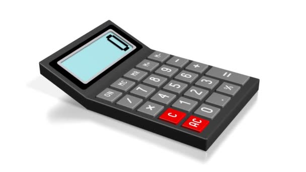 Calculator Witte Achtergrond Groot Voor Onderwerpen Zoals Tellen Wiskunde Etc — Stockvideo