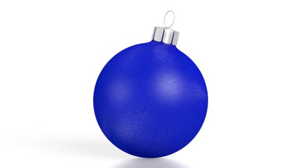 Bolha Natal Azul Fundo Branco — Vídeo de Stock