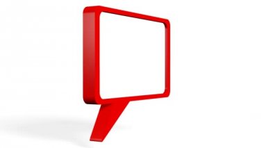 3D konuşma balonu, beyaz arka plan