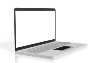 Beyaz arka planda - 3D Dizüstü bilgisayar gibi konular için büyük bilgisayarlar, programlama, BT vb.