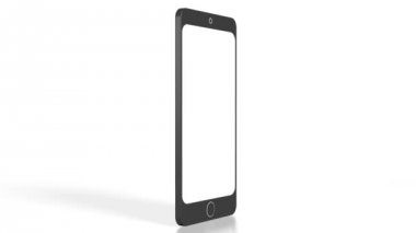 Beyaz arka plan, iletişim vb gibi konular için büyük 3D cep telefonu.