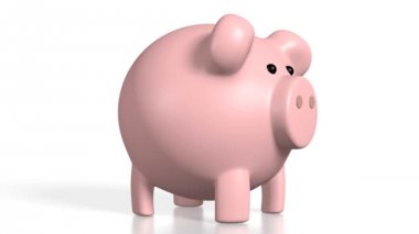 3D-konular vb bankacılık para tasarrufu, benzeri için beyaz arka plan üzerinde - büyük izole kumbara.