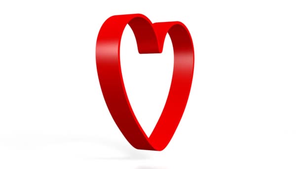 Σχήμα Καρδιάς Άσπρο Φόντο — Αρχείο Βίντεο