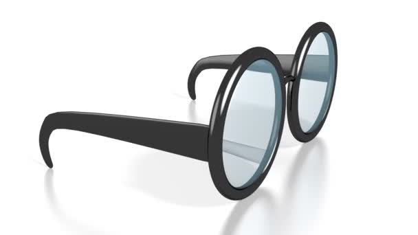 Lunettes Sur Fond Blanc Idéales Pour Des Sujets Comme Opticien — Video