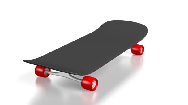 Skateboard White Background — Stockvideo