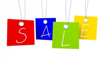 Satılık hangtags - 3d render / 3d animasyon.