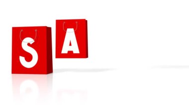 Satılık poşet - 3d render / 3d animasyon.