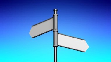 3D signpost (roadsign) with two arrows - animation