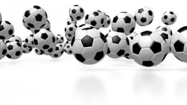 3D düşen futbol / futbol topları - animasyon.