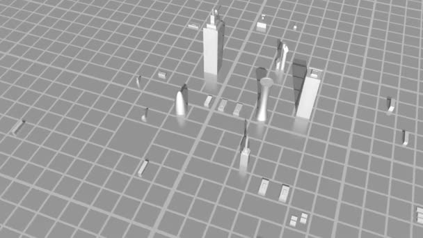 Cidade Crescimento Edifícios Escritórios Modernos Arranha Céus Ótimo Para Tópicos — Vídeo de Stock