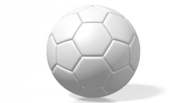 Beyaz arka planda 3d futbol / futbol topu.