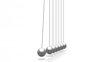 3D pendulum - Newton's Cradle - on white background - great for topics like time, impact etc.