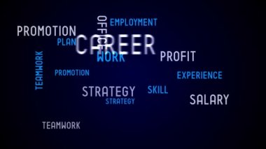 Career - typography, animation, black background.