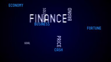 Finance - typography, animation, black background.