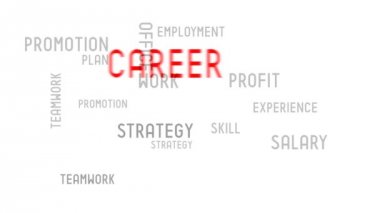 Career - typography, animation, white background.