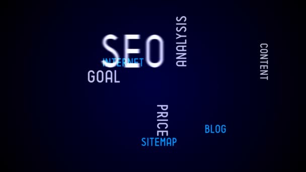 Seo Search Engine Optimization Tipografia Animação — Vídeo de Stock