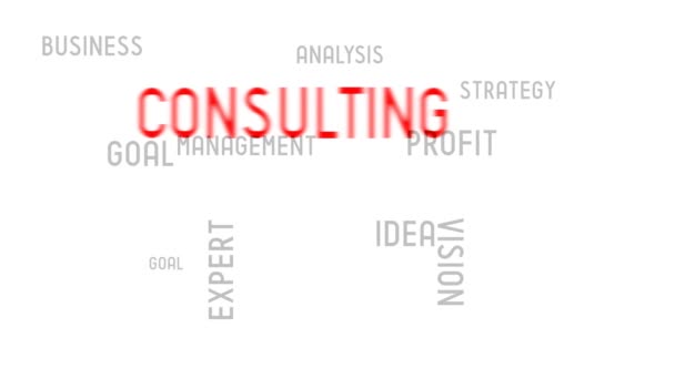 Consulting Typography Animation White Background — Stock Video