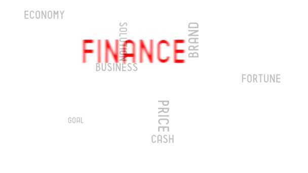 Financiën Typografie Animatie Witte Achtergrond — Stockvideo