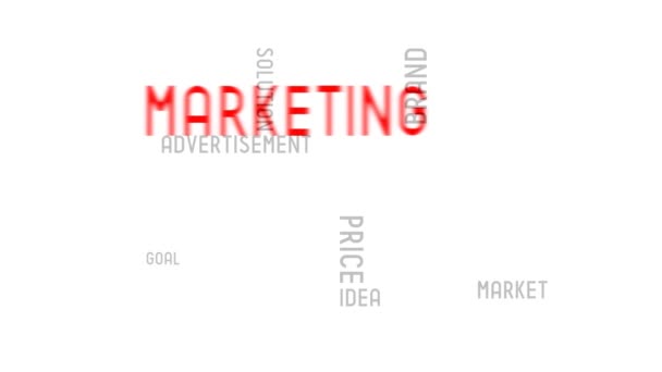 Marketing Typografie Animace Bílé Pozadí — Stock video