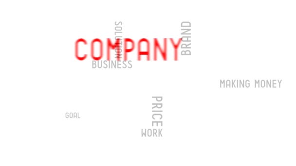 Unternehmen Typografie Animation Weißer Hintergrund — Stockvideo