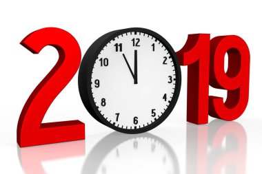 2019 Yeni Yıl konsepti - saat, saat
