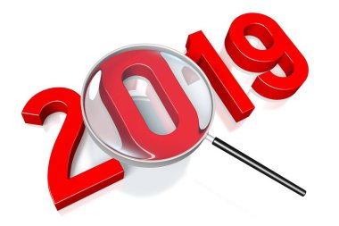 2019 Yeni Yıl konsepti - büyüteç