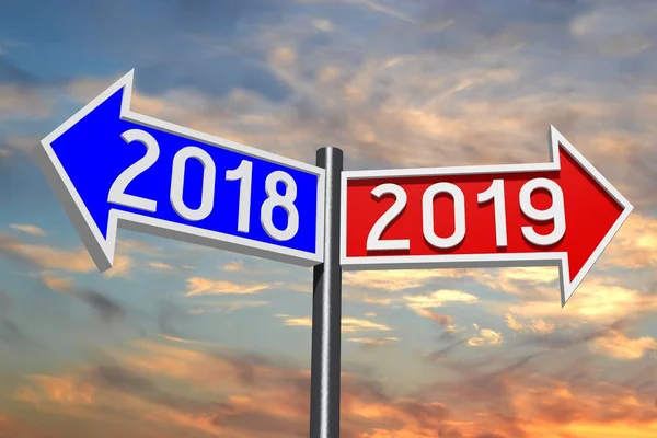 2019 New Year concept - signpost
