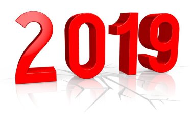 2019 Yeni Yıl konsepti - çatlak