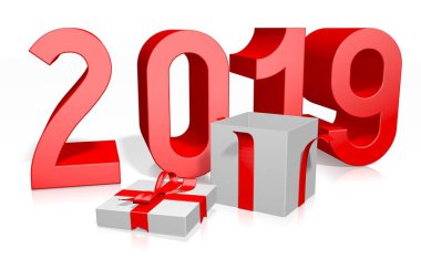 2019 Yeni Yıl konsepti - hediye kutusu