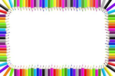3D colorful wooden pencils/ crayons - back to school concept