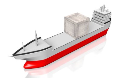 3D konteyner gemisi woden kutusu - konular için büyük gibi yük / taşımacılık vb