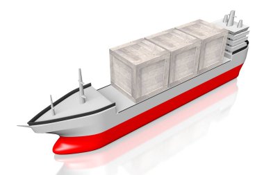 woden kutuları - 3D konteyner gemisi gibi konular için büyük yük / taşımacılık vb