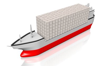 woden kutuları - 3D konteyner gemisi gibi konular için büyük yük / taşımacılık vb